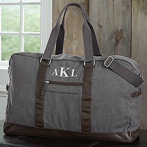 Men's Signature Embroidered Weekender Duffel Bag- Monogram