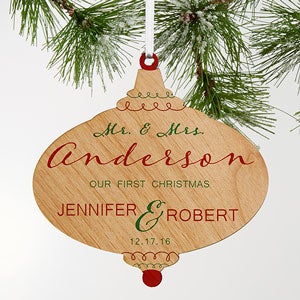 Our First Christmas Personalized Wood Ornament