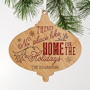 No Place Like Home Personalized Wood Ornament