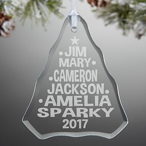 Christmas Family Tree Engraved Ornament