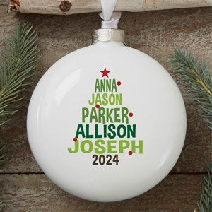 Christmas Family Tree Personalized Deluxe Ornament - 3D Disc