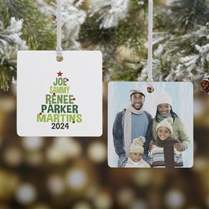 Christmas Family Tree Personalized Metal Photo Ornament