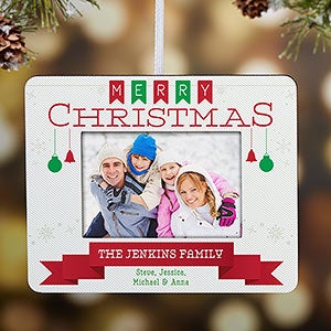 Holiday Banner Personalized Mini-Frame Ornament