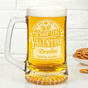 Beer My Valentine Personalized 25oz. Beer Mug