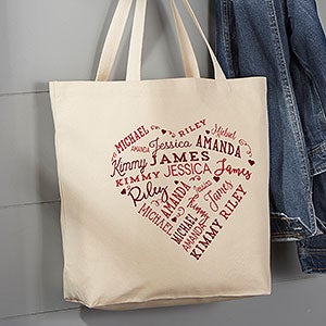 Close To Her Heart Personalized Canvas Tote Bag - Large