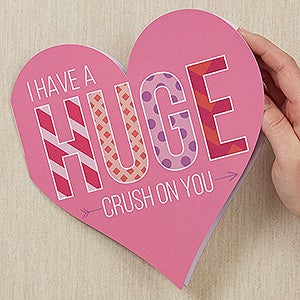 HUGE Crush On You Personalized Oversized Heart Greeting Card