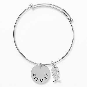 Stamped Pet Name Personalized Bangle Bracelet