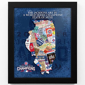 Chicago Cubs World Champions State of Mind Personalized Framed Sports Print