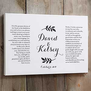 Wedding Vows Personalized Canvas Print- 16 x 24