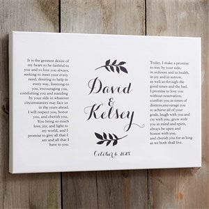 Custom Wedding Vows Canvas Print - 24x36