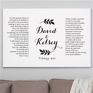 Custom Wedding Vows Canvas Print - 28x42