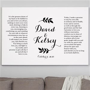 Custom Wedding Vows Canvas Print - 32x48