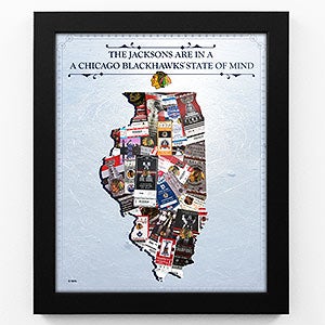 Chicago Blackhawks State of Mind Personalized Framed Sports Print