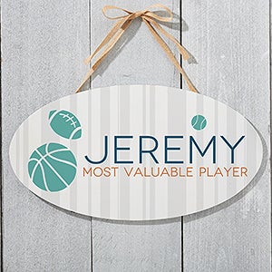 Sweet Baby Boy Personalized Oval Wood Sign