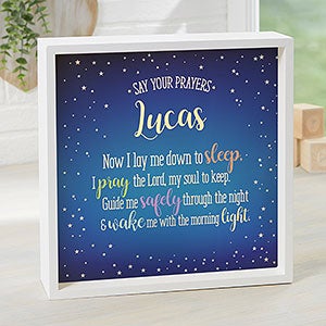 Bedtime Prayer 10x10 Ivory Personalized LED Light Shadow Box