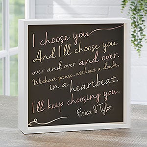 I Choose You 10x10 Ivory Personalized LED Light Shadow Box