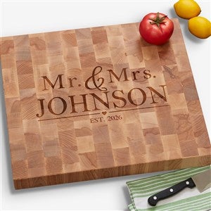The Wedding Couple Personalized Butcher Block Cutting Board - #18333
