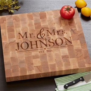 The Wedding Couple Personalized Butcher Block Cutting Board - #18333
