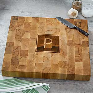 Personalized Classic Butcher Block Cutting Board-Monogram