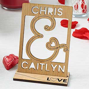 You & I Personalized Wood Cutout Keepsake