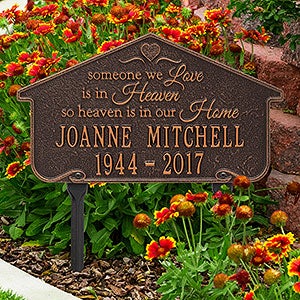 Heavenly Home Personalized Memorial Lawn Plaque - Antique Copper