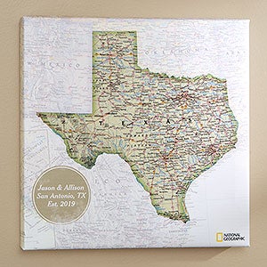 National Geographic 12x12 U.S. State Map Canvas Print