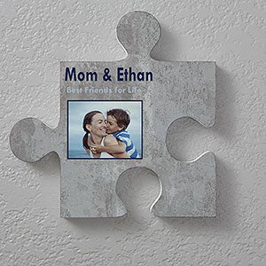 Name & Photo Personalized Wall Puzzle Décor -Brick & Stone Textures