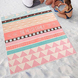 Personalized Beach Blanket - Bohemian Chic