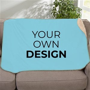 Design Your Own Personalized Sherpa Baby Blanket - Baby Blue
