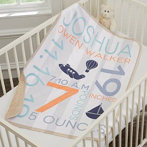 personalized baby boy text blanket sherpa fleece baby gifts