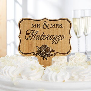 Newlywed Name Wooden Personalized Cake Topper