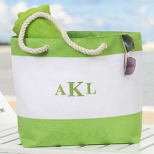 Embroidered Name Beach Tote Bag