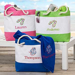 Beach Fun! Embroidered Beach Tote