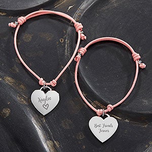 Personalized Friendship Bracelet with Heart Charm