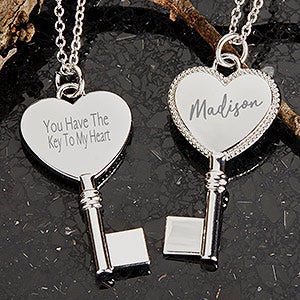 Personalized Pendant Necklace - Key To My Heart