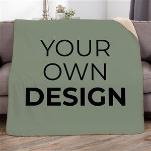 Design Your Own Personalized 60x80 Sherpa Blanket - Sage Green