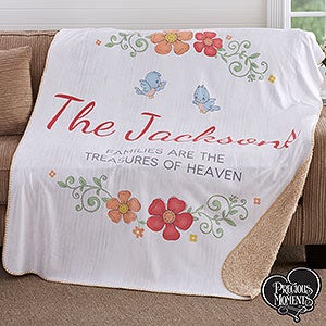 Precious Moments® Floral Personalized Premium 50x60 Sherpa Blanket