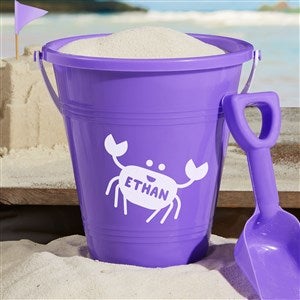 Sea Creatures Personalized Purple Beach Pail & Shovel