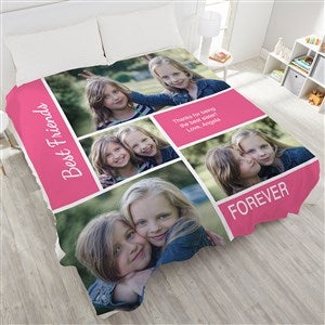 Family Love Photo Collage Personalized 90x90 Plush Queen Fleece Photo Blanket