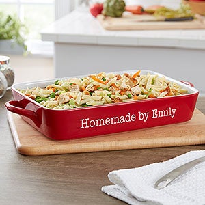Personalized Classic Red Casserole Baking Dish