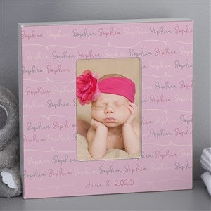 Modern Baby Girl Personalized 4x6 Box Frame - Vertical