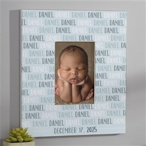 Modern Baby Boy Personalized 5x7 Wall Frame Vertical