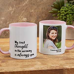 Loving Memory Memorial Personalized Photo Coffee Mug 11 oz.- Pink