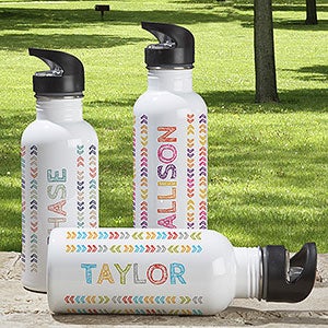 Stencil Name Personalized Water Bottle