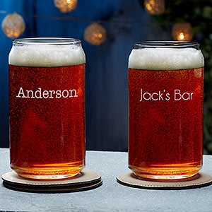 Classic Celebrations Engraved Beer Can Glass- Name