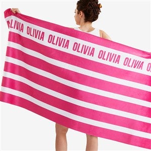 Personalized Beach Towels - Classic Stripe - 18571