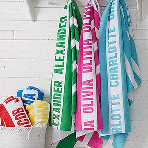 Classic Stripe Personalized Beach Towel