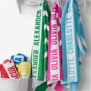 Classic Stripe Personalized 30x60 Beach Towel - 18571