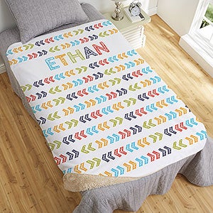 Stencil Name Personalized 60x80 Sherpa Blanket