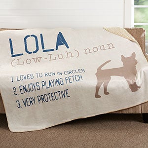 Definition of My Dog 50x60 Personalized Sherpa Blanket